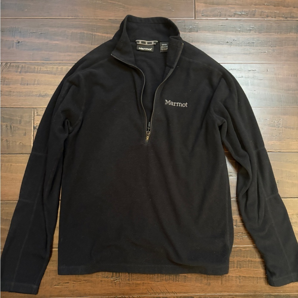 Marmot Men's Black fleece quarter zip Jacket - Picture 6 of 6